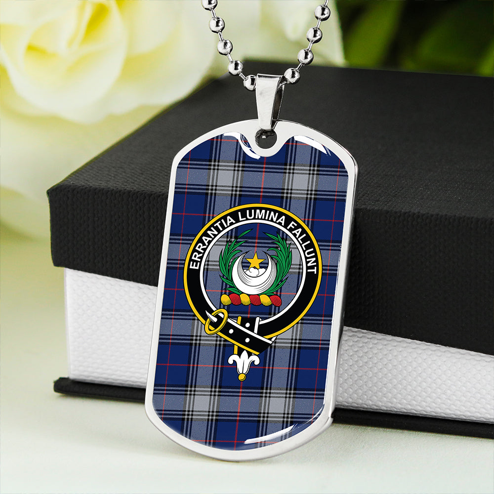 Kinnaird Modern Clan Badge Classic Tartan Dog Tag Necklace