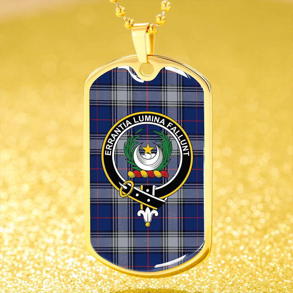 Kinnaird Modern Clan Badge Classic Tartan Dog Tag Necklace