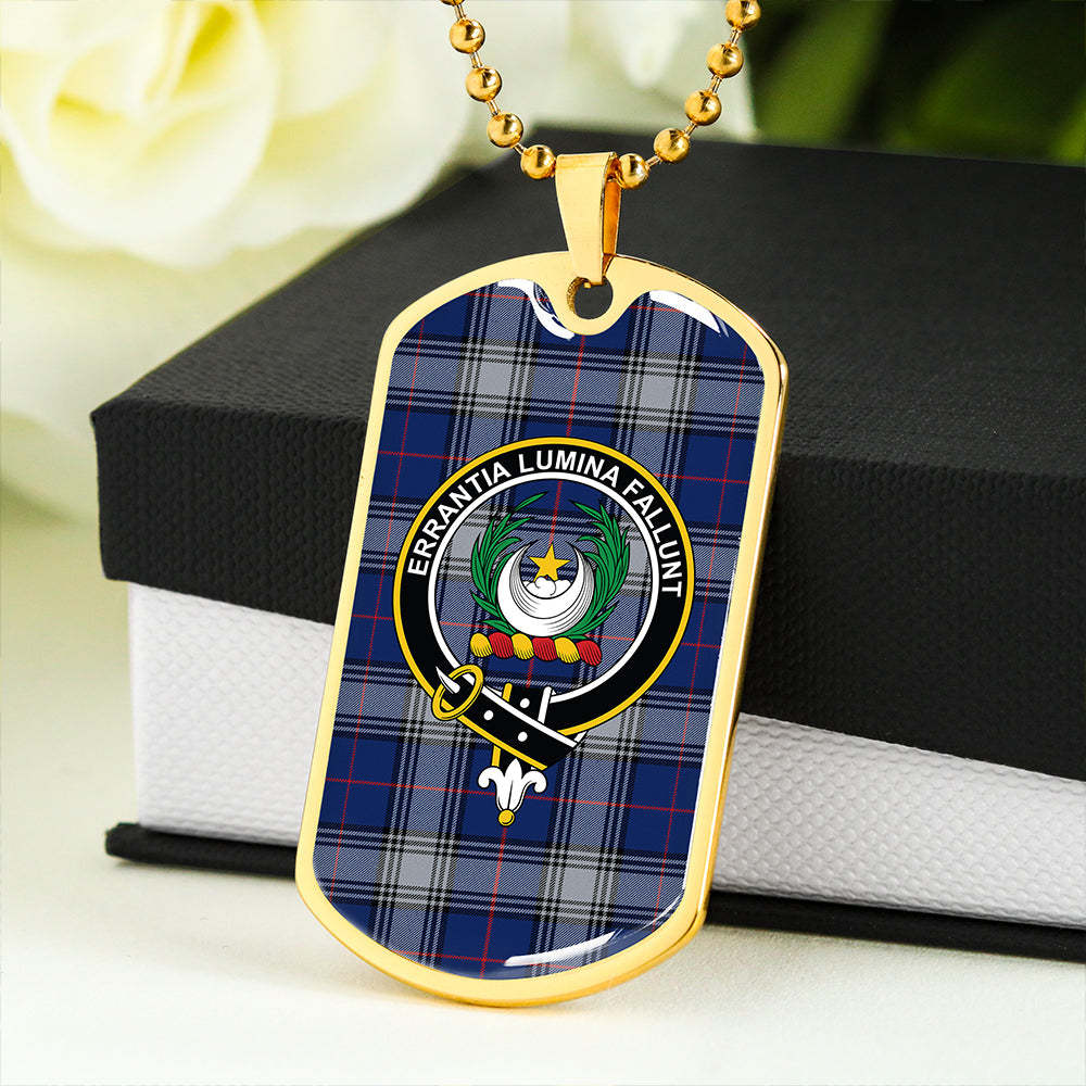 Kinnaird Modern Clan Badge Classic Tartan Dog Tag Necklace