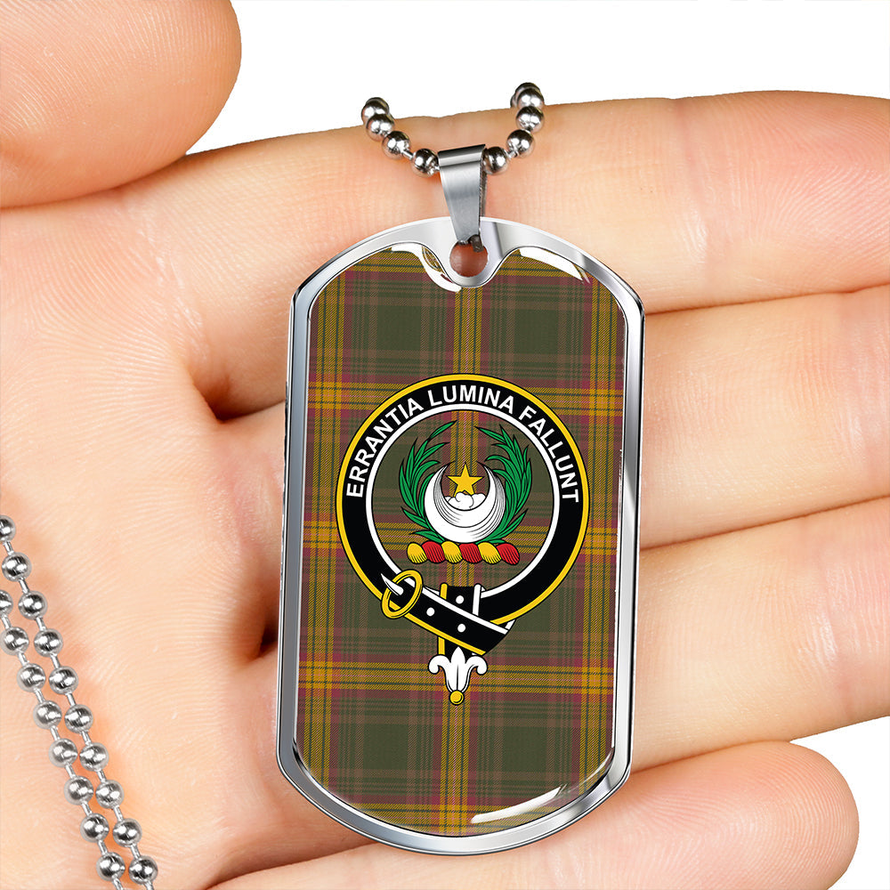 Kinnaird #2 Ancient Clan Badge Classic Tartan Dog Tag Necklace