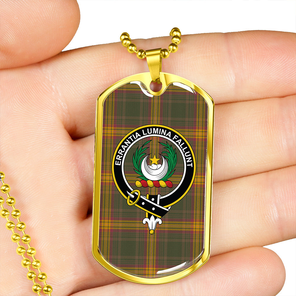 Kinnaird #2 Ancient Clan Badge Classic Tartan Dog Tag Necklace