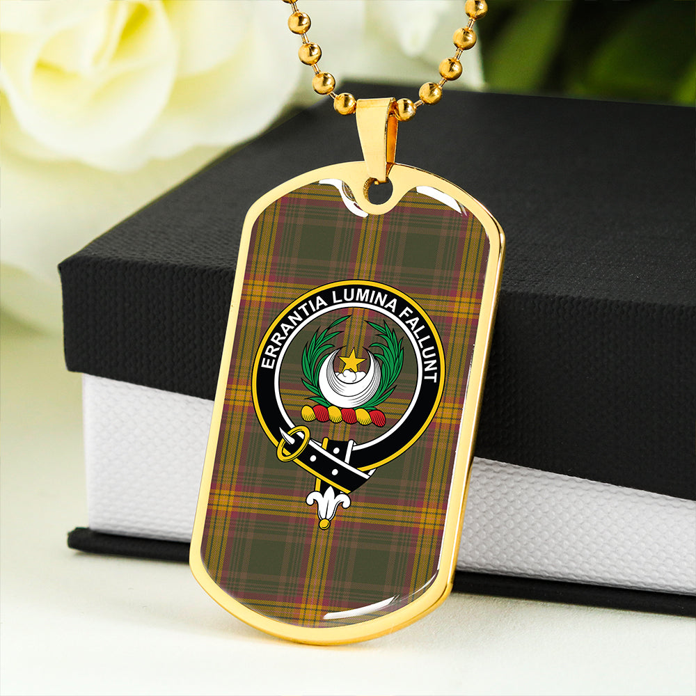 Kinnaird #2 Ancient Clan Badge Classic Tartan Dog Tag Necklace