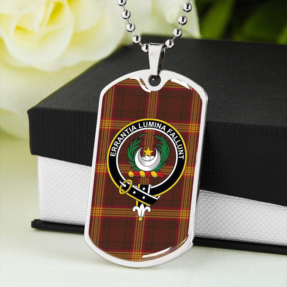 Kinnaird #2 Modern Clan Badge Classic Tartan Dog Tag Necklace