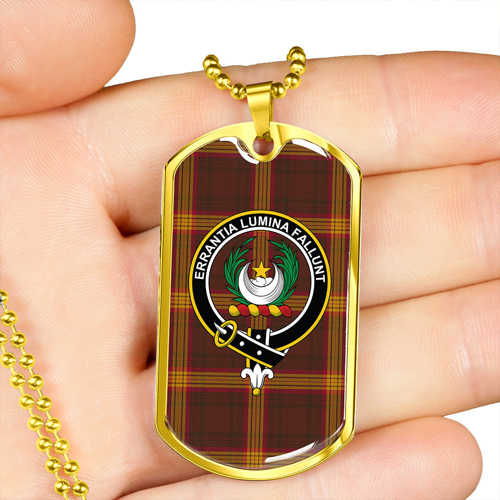 Kinnaird #2 Modern Clan Badge Classic Tartan Dog Tag Necklace