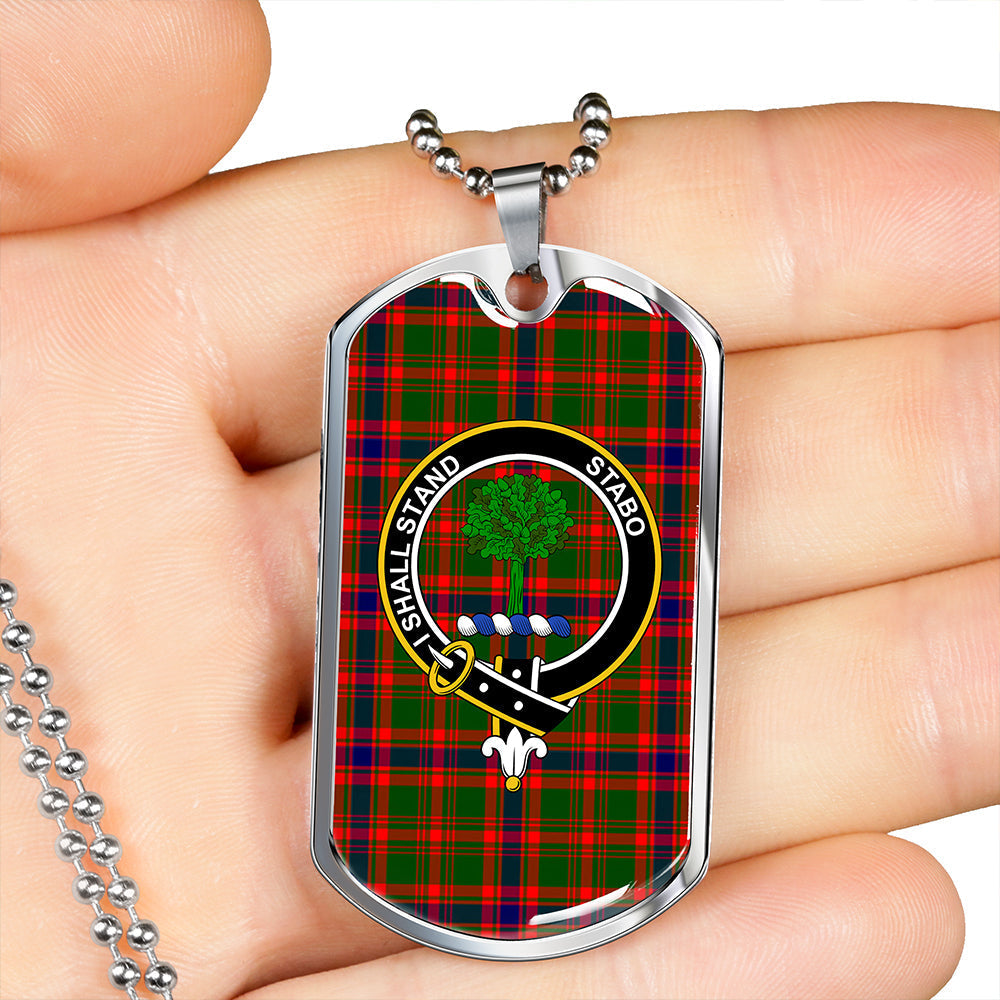 Kinninmont Clan Badge Classic Tartan Dog Tag Necklace