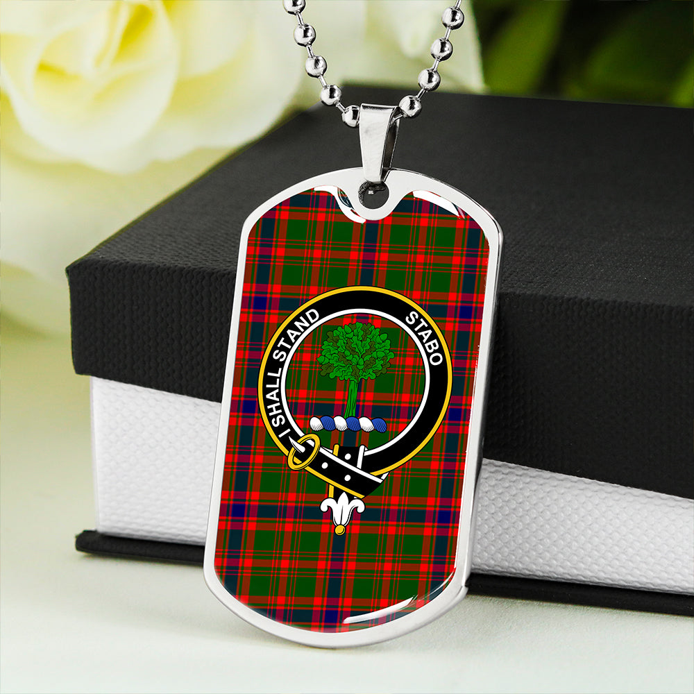 Kinninmont Clan Badge Classic Tartan Dog Tag Necklace