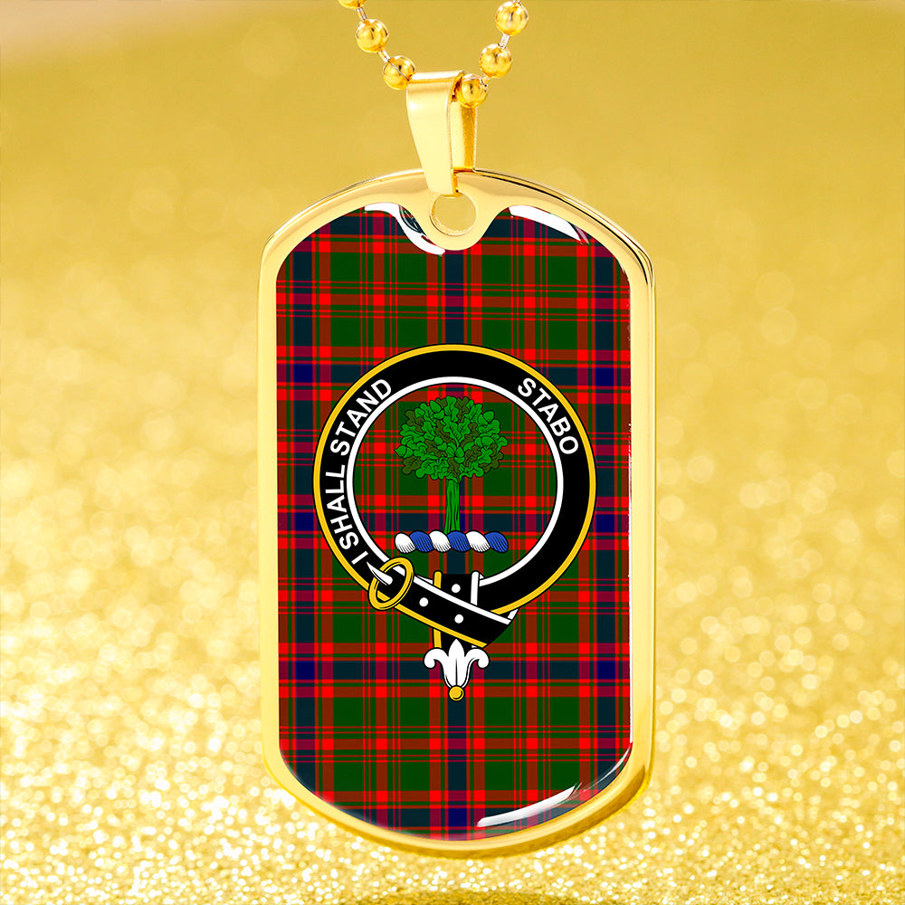Kinninmont Clan Badge Classic Tartan Dog Tag Necklace
