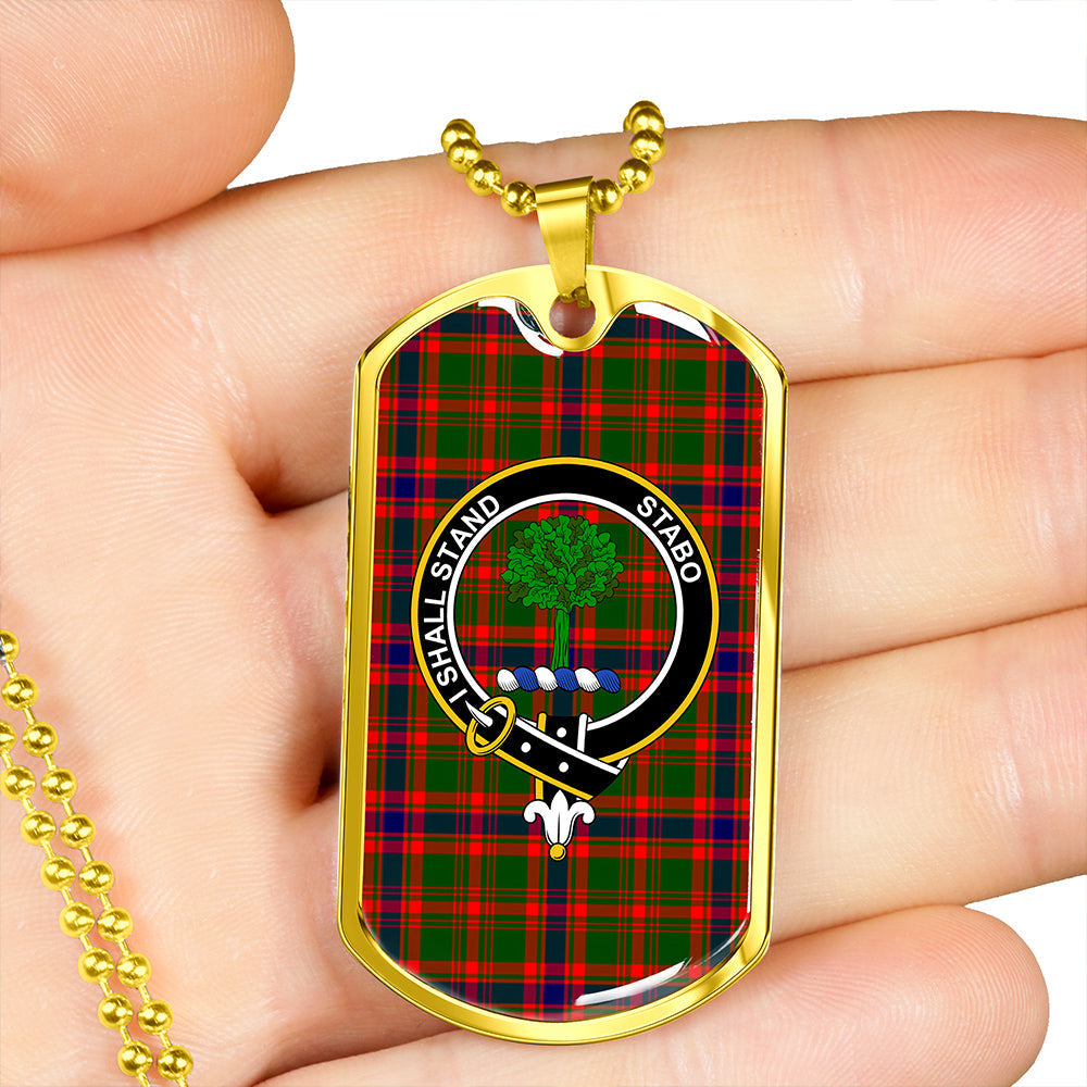 Kinninmont Clan Badge Classic Tartan Dog Tag Necklace