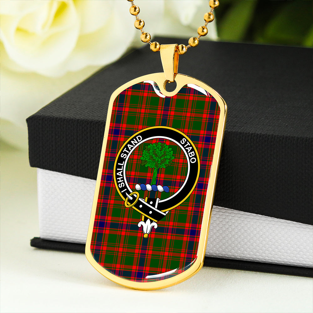 Kinninmont Clan Badge Classic Tartan Dog Tag Necklace