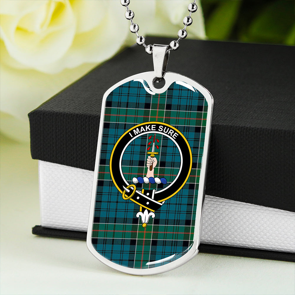 Kirkpatrick Clan Badge Classic Tartan Dog Tag Necklace