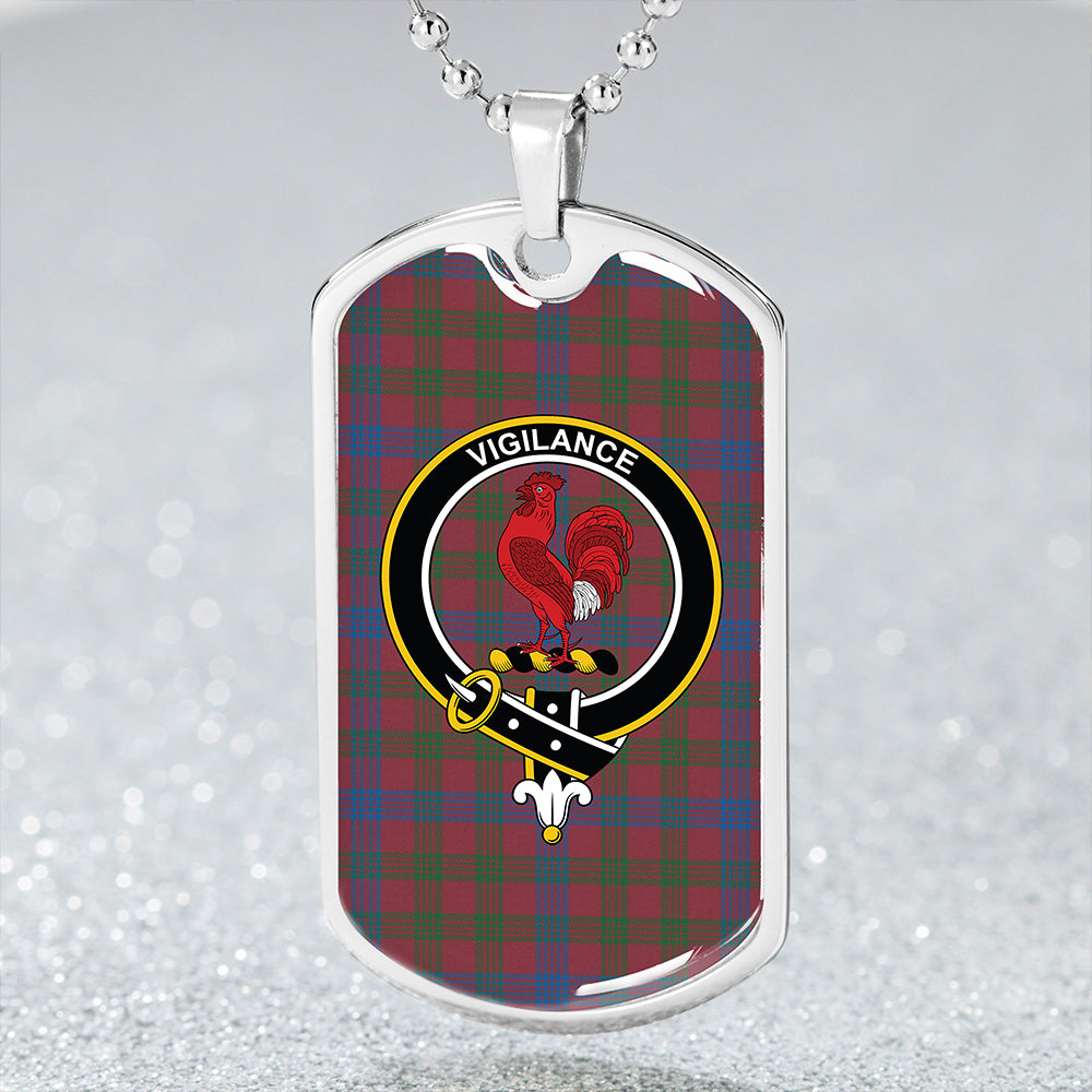 Laing Artefact (Lang Artefact) Ancient Clan Badge Classic Tartan Dog Tag Necklace