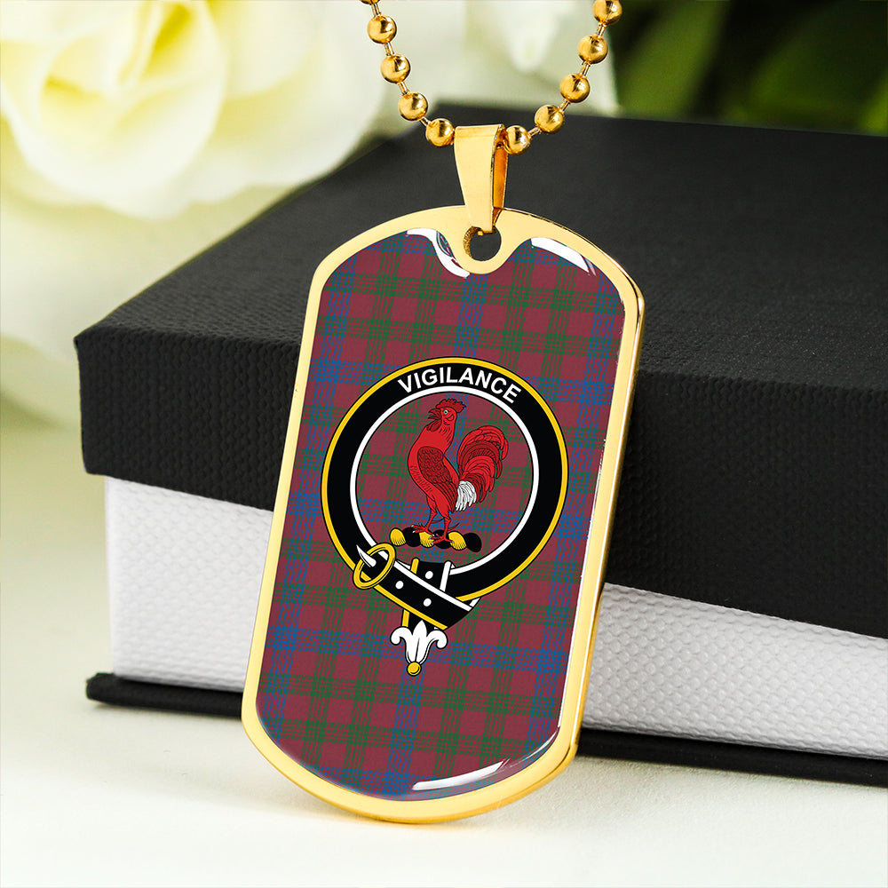 Laing Artefact (Lang Artefact) Ancient Clan Badge Classic Tartan Dog Tag Necklace