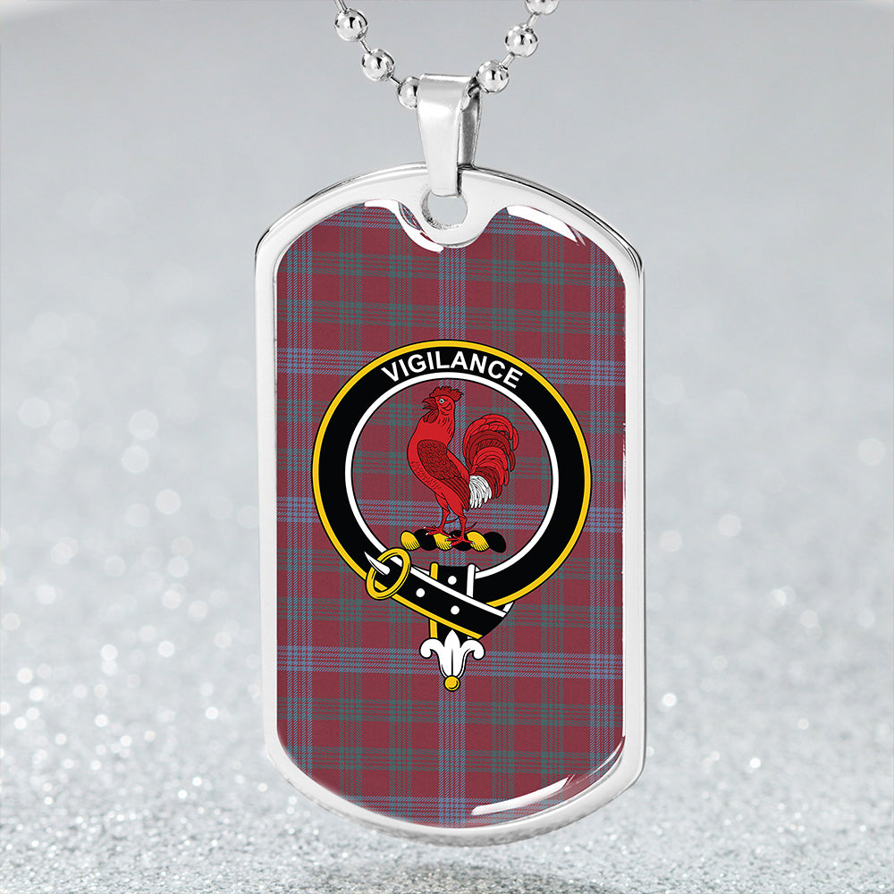 Laing Artefact (Lang Artefact) Weathered Clan Badge Classic Tartan Dog Tag Necklace