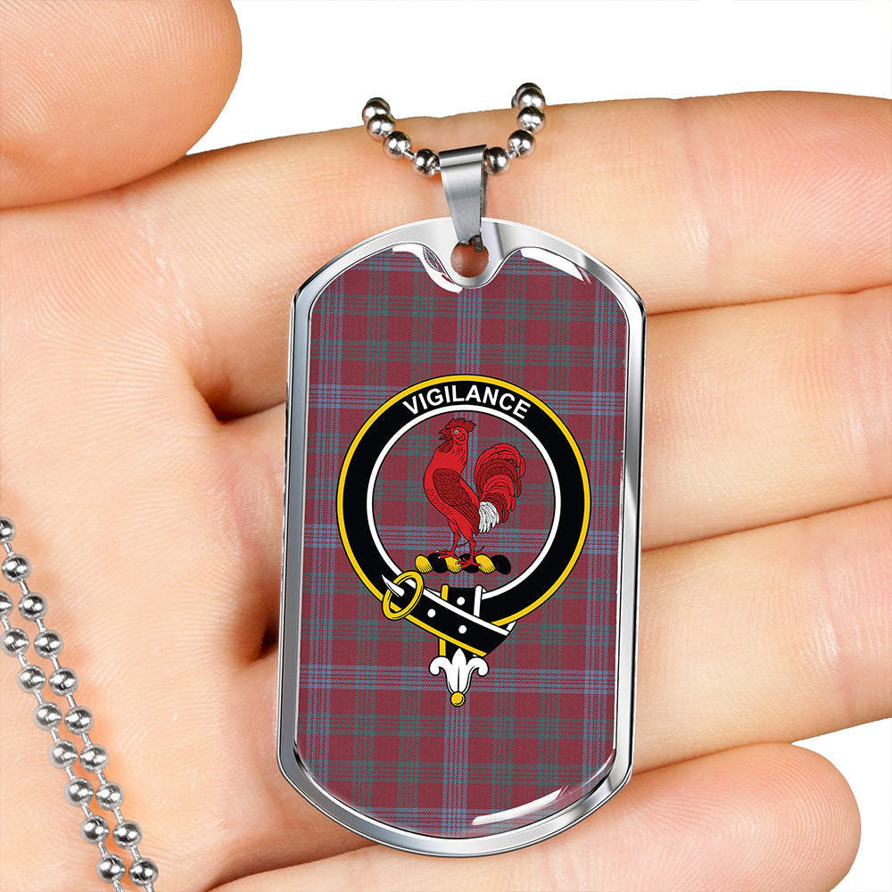 Laing Artefact (Lang Artefact) Weathered Clan Badge Classic Tartan Dog Tag Necklace