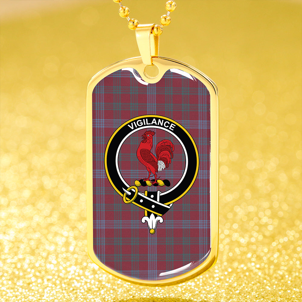 Laing Artefact (Lang Artefact) Weathered Clan Badge Classic Tartan Dog Tag Necklace