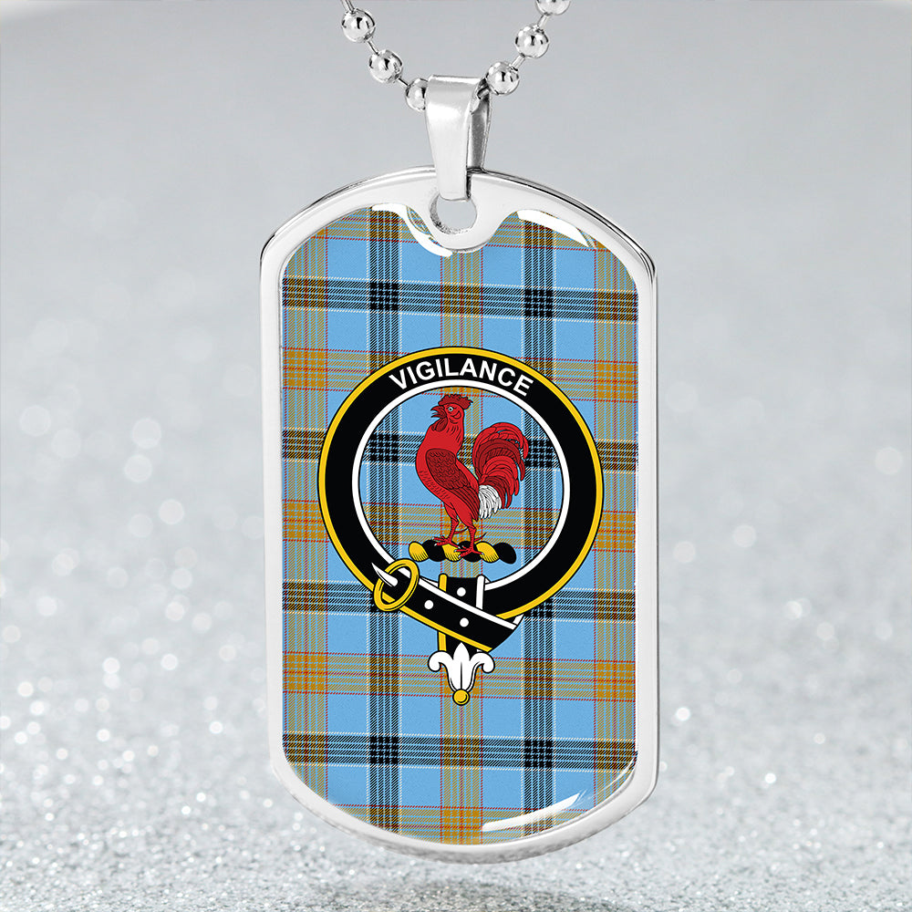 Laing (Lang) Ancient Clan Badge Classic Tartan Dog Tag Necklace