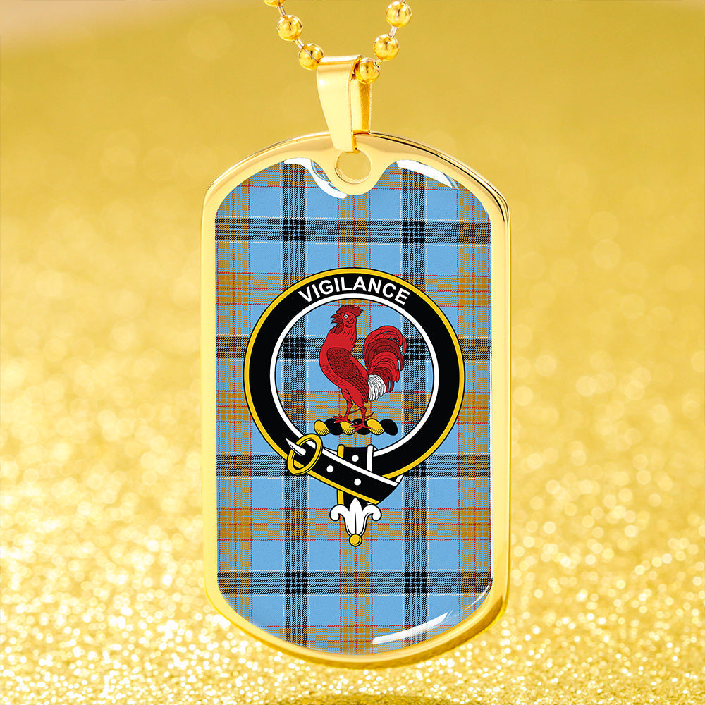 Laing (Lang) Ancient Clan Badge Classic Tartan Dog Tag Necklace