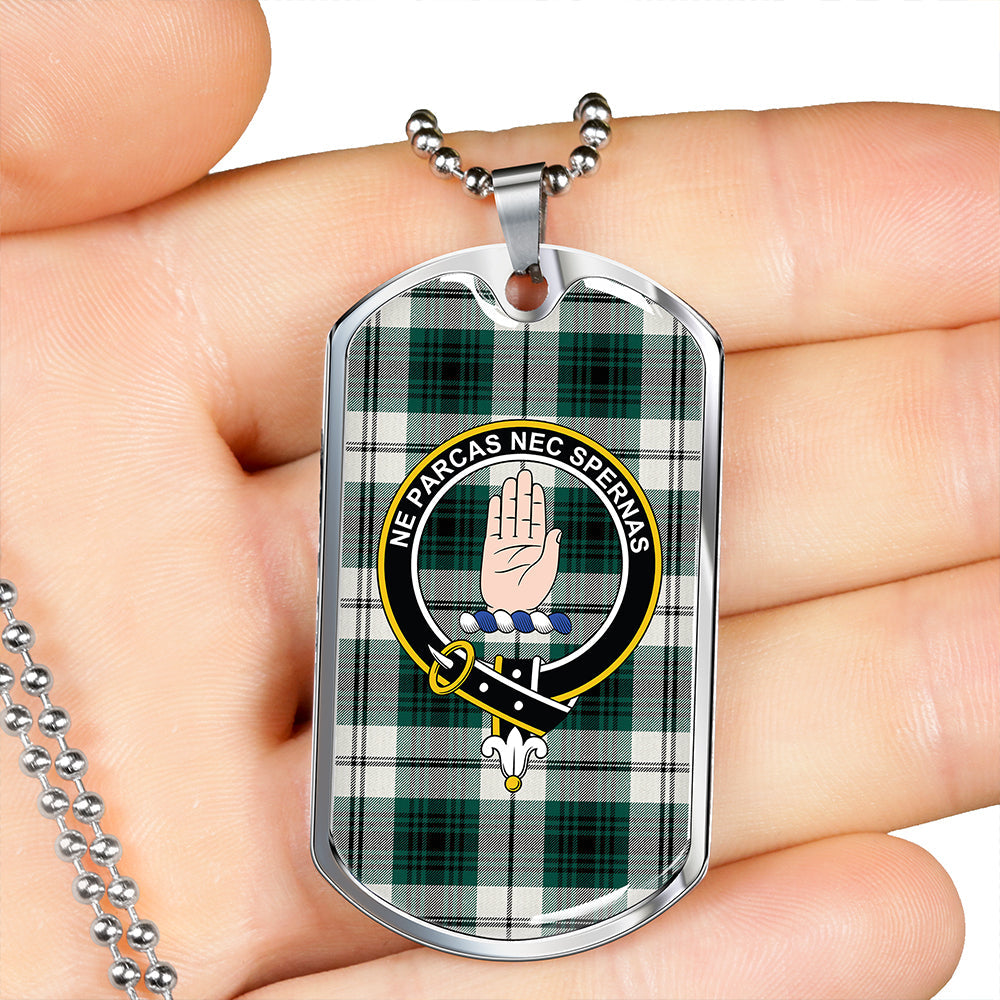 Lamont Dress Modern Clan Badge Classic Tartan Dog Tag Necklace