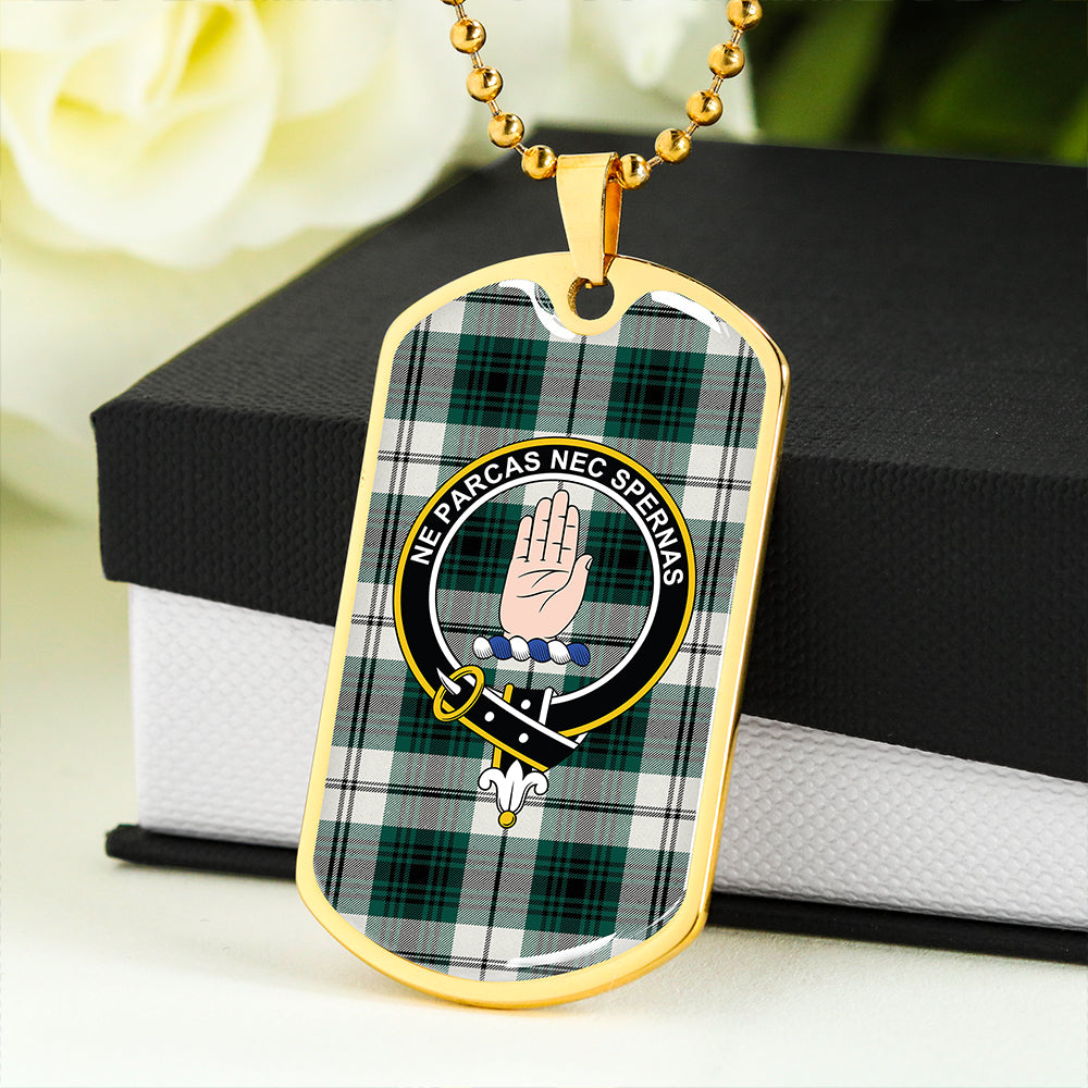Lamont Dress Modern Clan Badge Classic Tartan Dog Tag Necklace