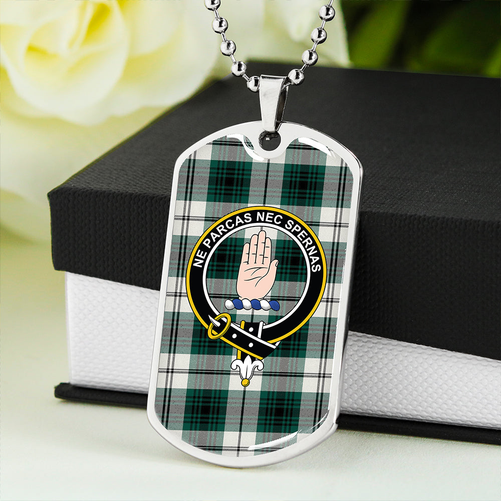 Lamont Dress (MacLamont Dress) Modern Clan Badge Classic Tartan Dog Tag Necklace