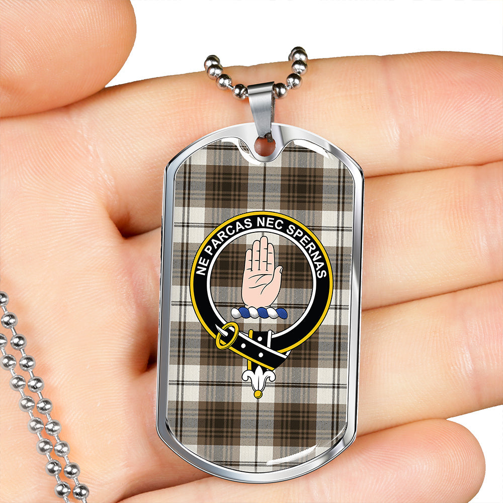 Lamont Dress (MacLamont Dress) Weathered Clan Badge Classic Tartan Dog Tag Necklace