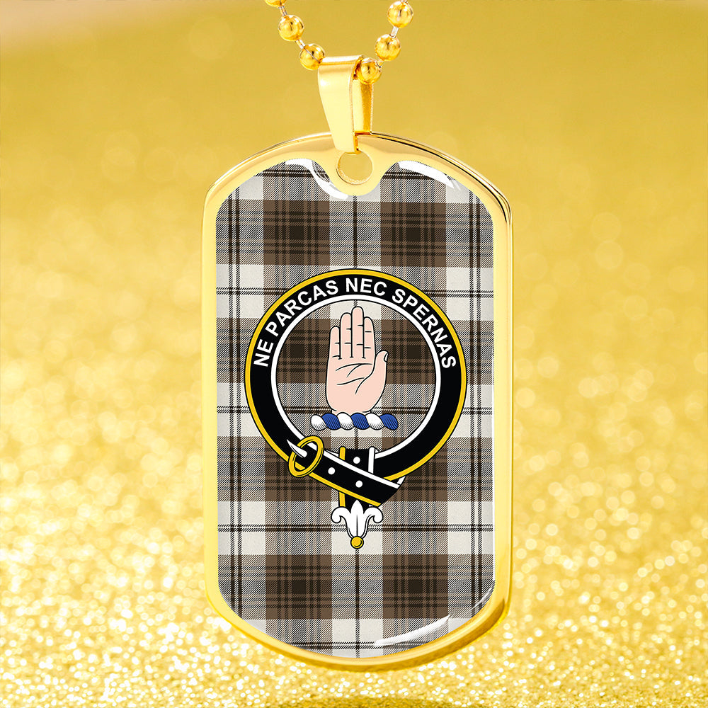Lamont Dress (MacLamont Dress) Weathered Clan Badge Classic Tartan Dog Tag Necklace