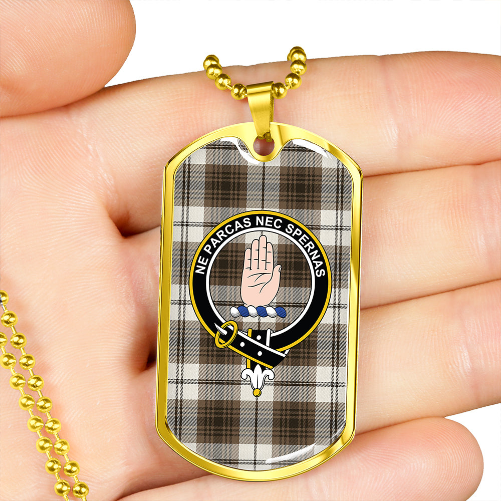 Lamont Dress (MacLamont Dress) Weathered Clan Badge Classic Tartan Dog Tag Necklace