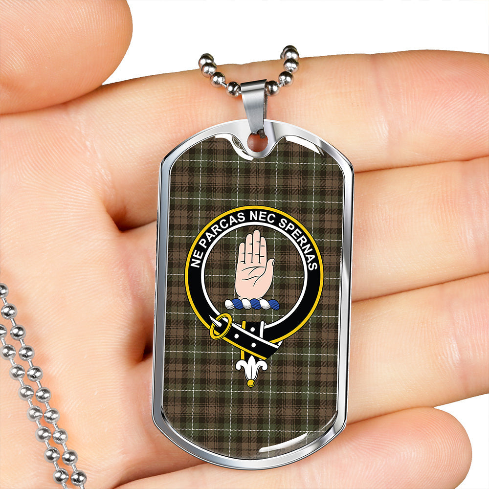 Lamont Heather (MacLamont Heather) Modern Clan Badge Classic Tartan Dog Tag Necklace
