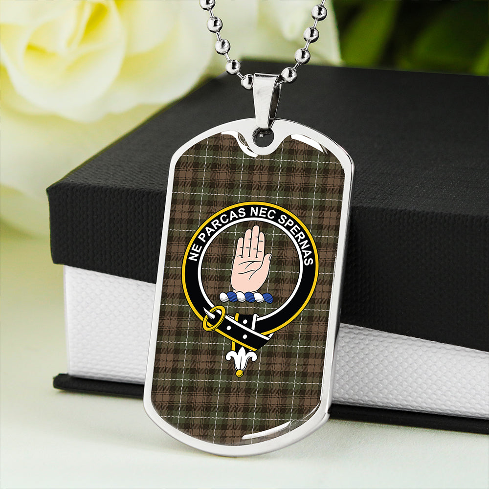 Lamont Heather (MacLamont Heather) Modern Clan Badge Classic Tartan Dog Tag Necklace