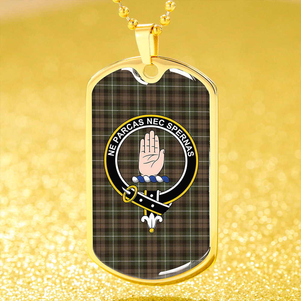 Lamont Heather (MacLamont Heather) Modern Clan Badge Classic Tartan Dog Tag Necklace