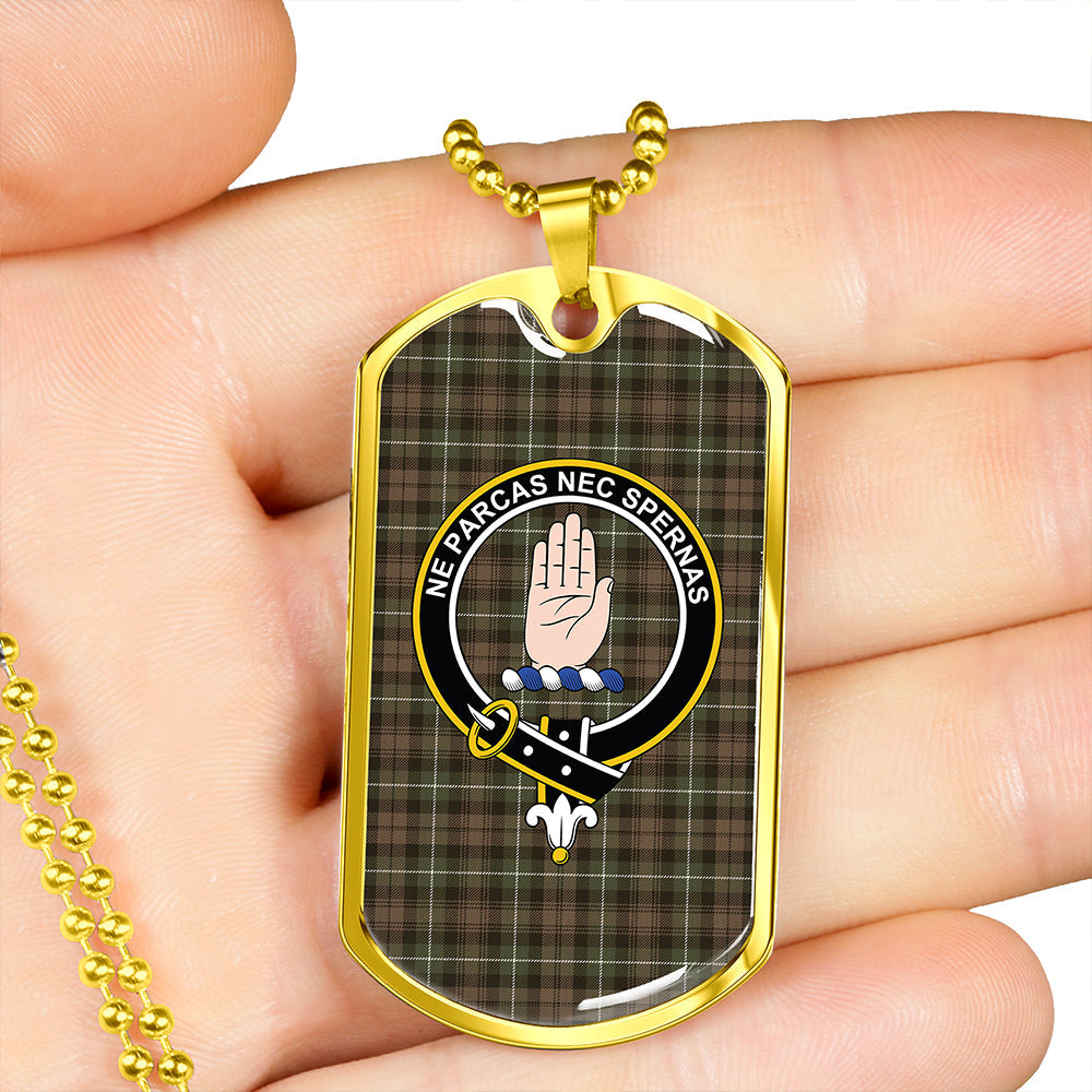 Lamont Heather (MacLamont Heather) Modern Clan Badge Classic Tartan Dog Tag Necklace