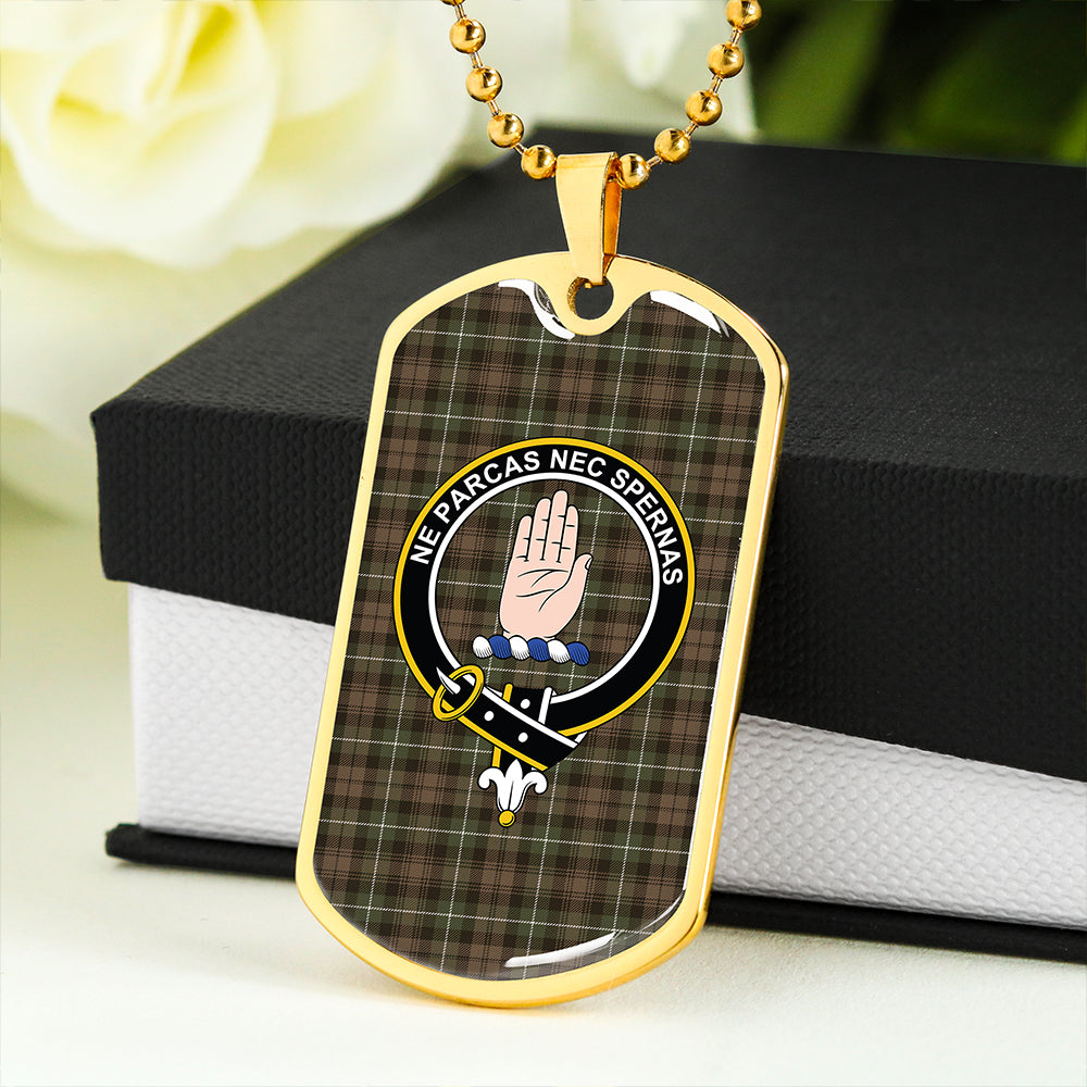 Lamont Heather (MacLamont Heather) Modern Clan Badge Classic Tartan Dog Tag Necklace