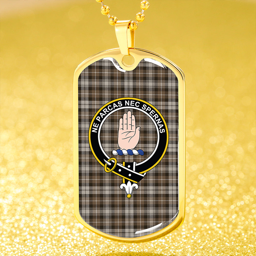 Lamont Heather (MacLamont Heather) Weathered Clan Badge Classic Tartan Dog Tag Necklace