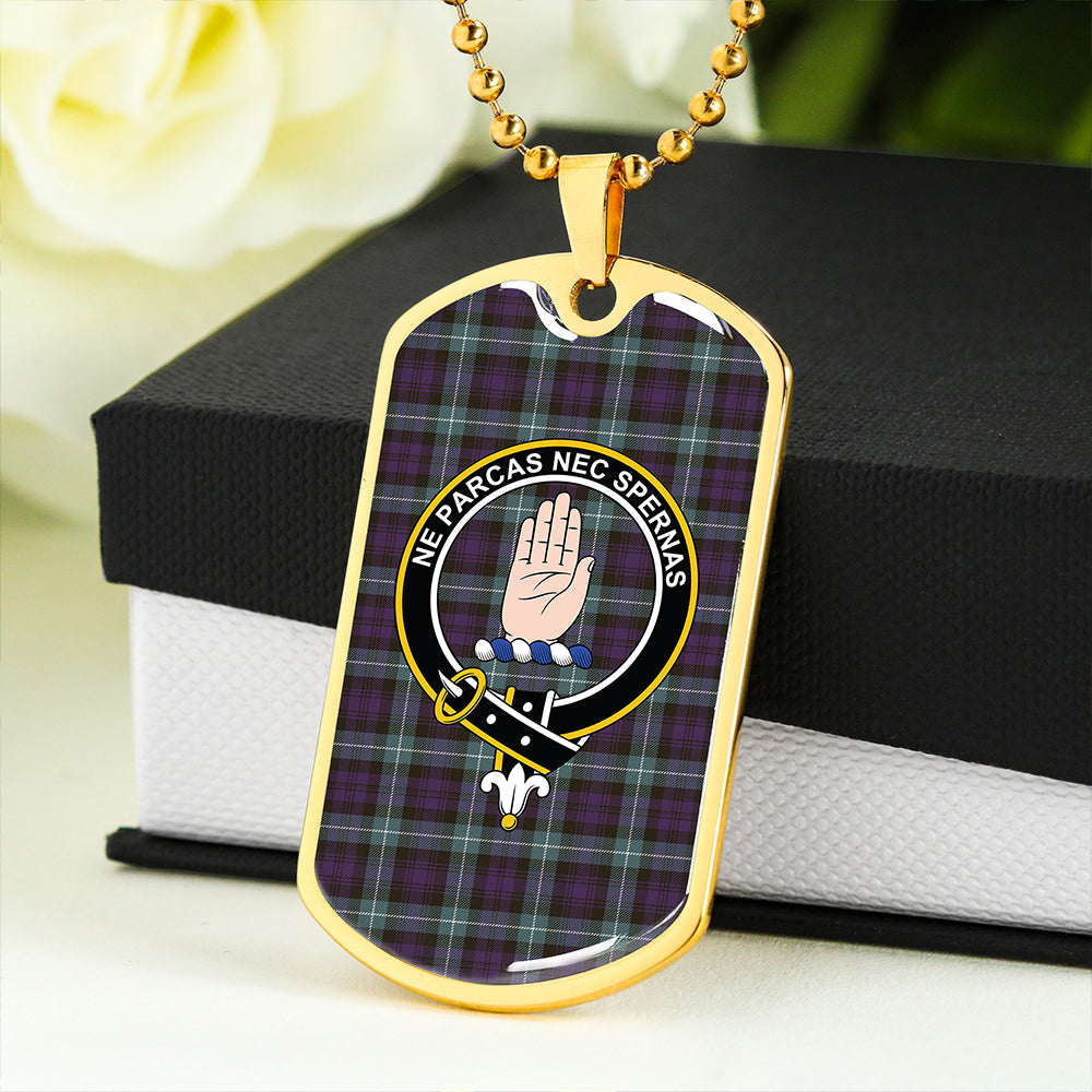 Lamont Weathered Clan Badge Classic Tartan Dog Tag Necklace