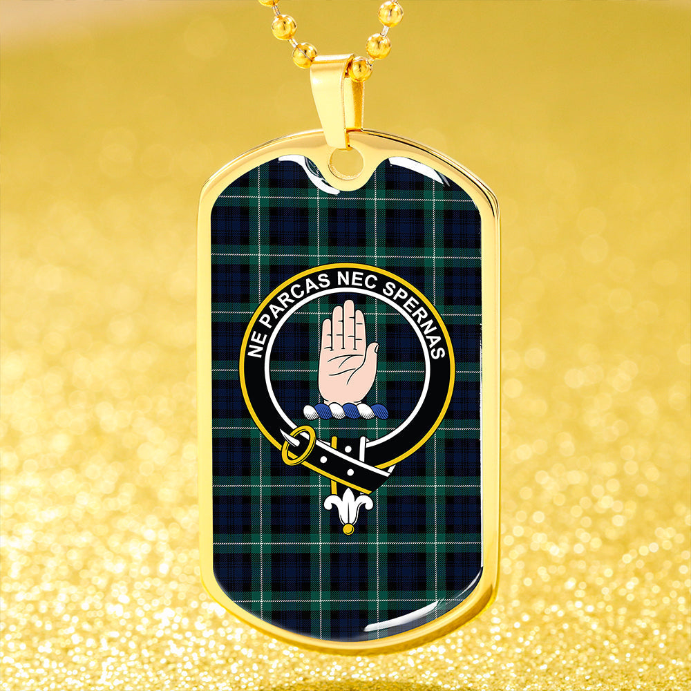 Lamont (MacLamont) Modern Clan Badge Classic Tartan Dog Tag Necklace