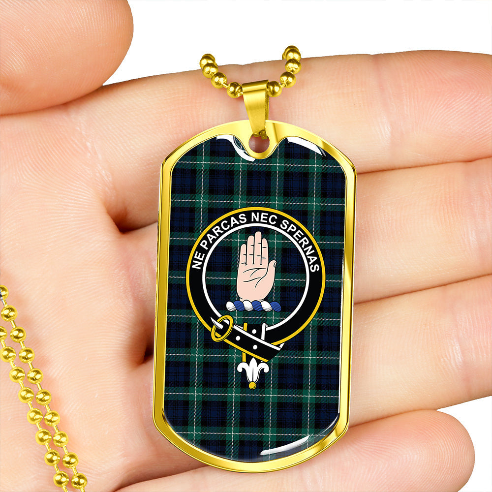 Lamont (MacLamont) Modern Clan Badge Classic Tartan Dog Tag Necklace