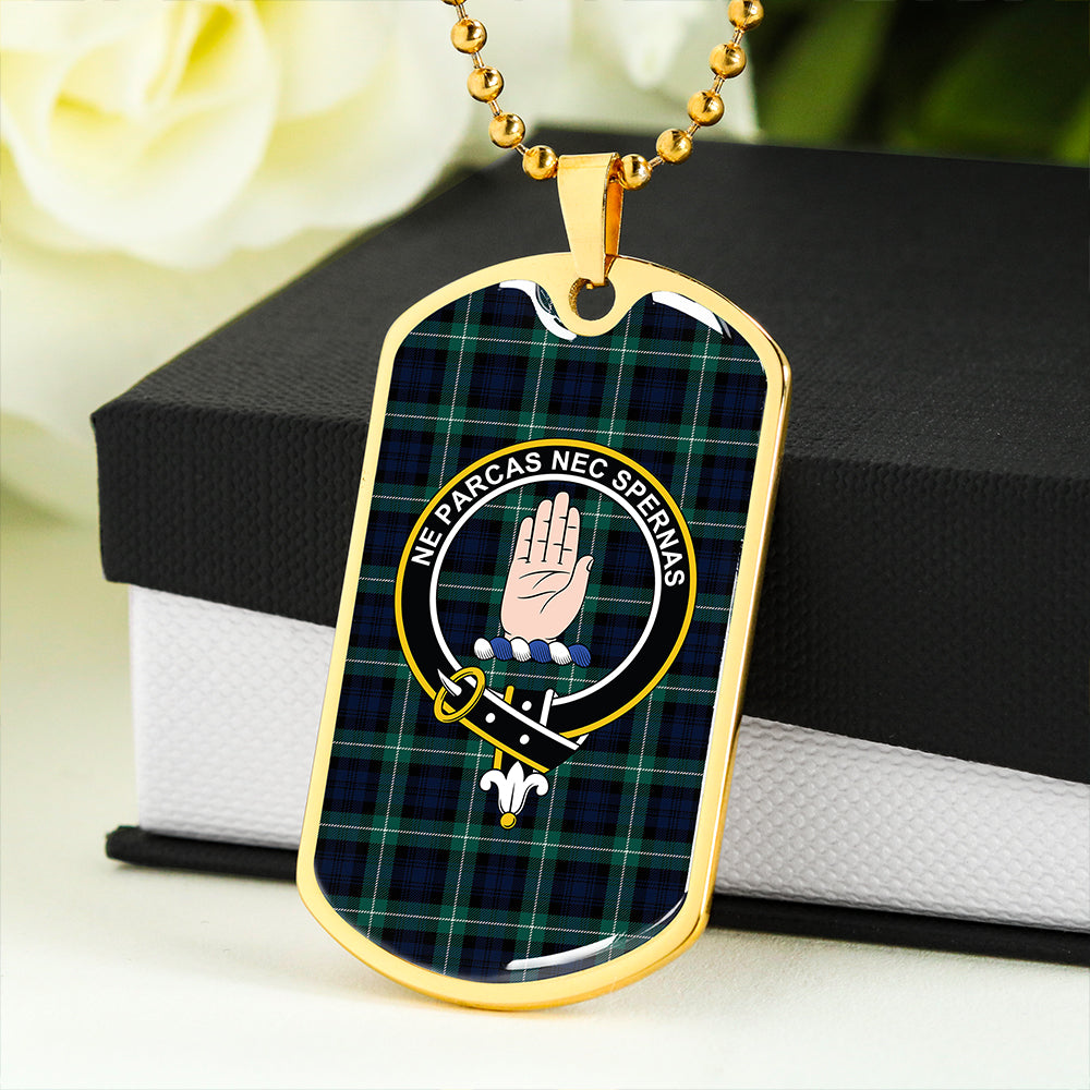 Lamont (MacLamont) Modern Clan Badge Classic Tartan Dog Tag Necklace