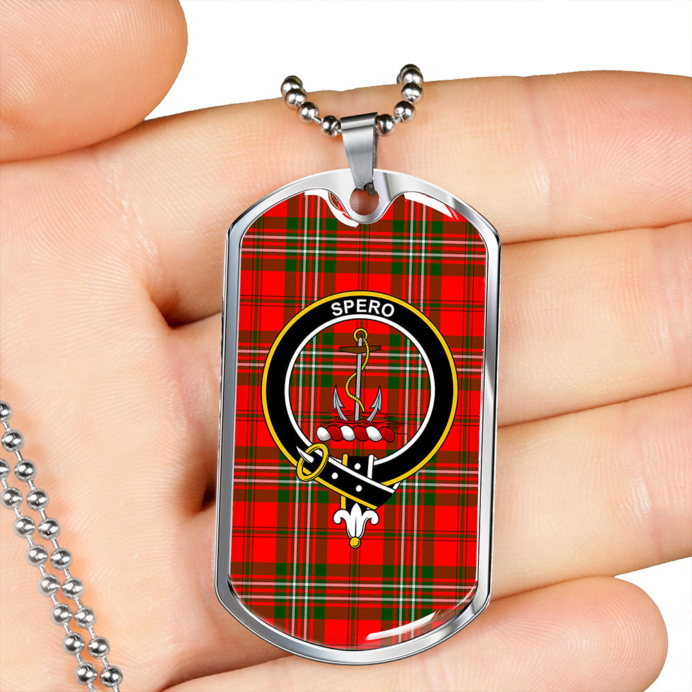 Langlands Clan Badge Classic Tartan Dog Tag Necklace