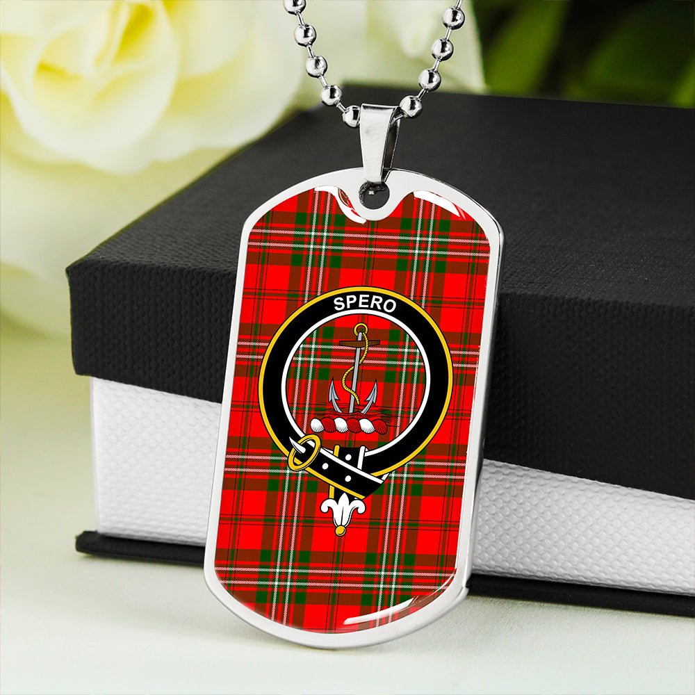 Langlands Clan Badge Classic Tartan Dog Tag Necklace