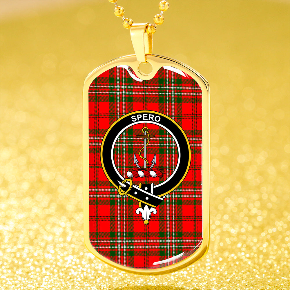 Langlands Clan Badge Classic Tartan Dog Tag Necklace