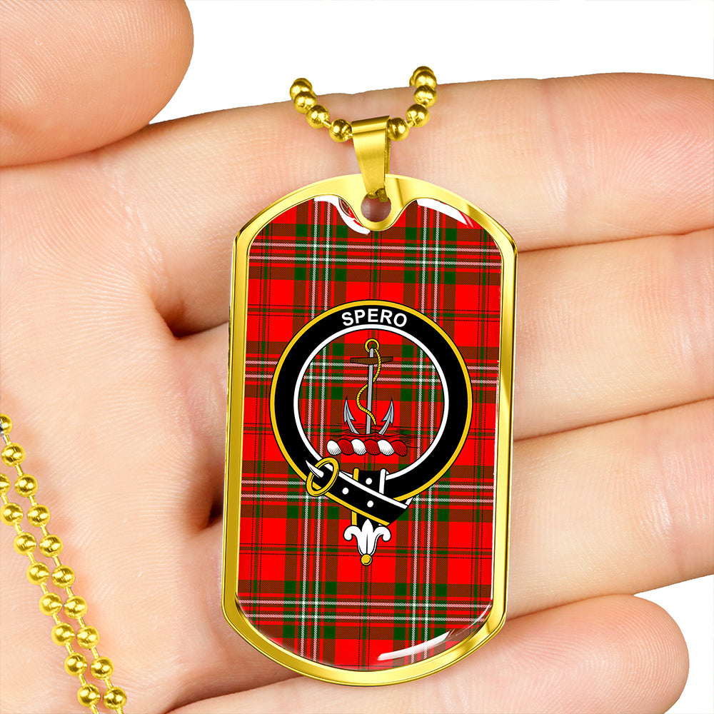 Langlands Clan Badge Classic Tartan Dog Tag Necklace