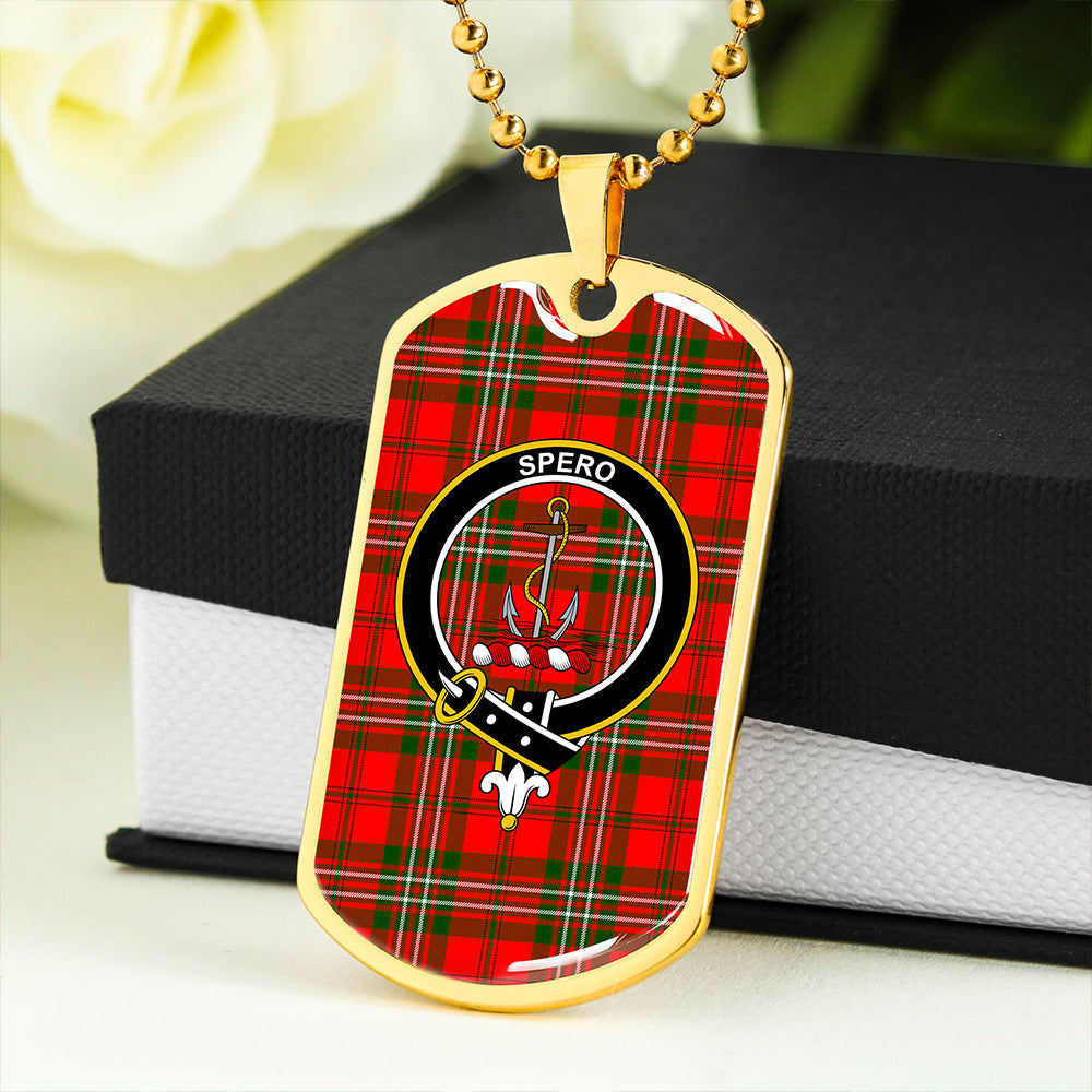 Langlands Clan Badge Classic Tartan Dog Tag Necklace