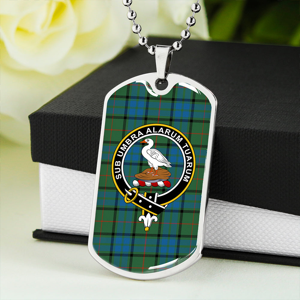 Lauder Ancient Clan Badge Classic Tartan Dog Tag Necklace