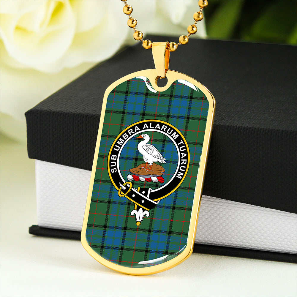 Lauder Ancient Clan Badge Classic Tartan Dog Tag Necklace