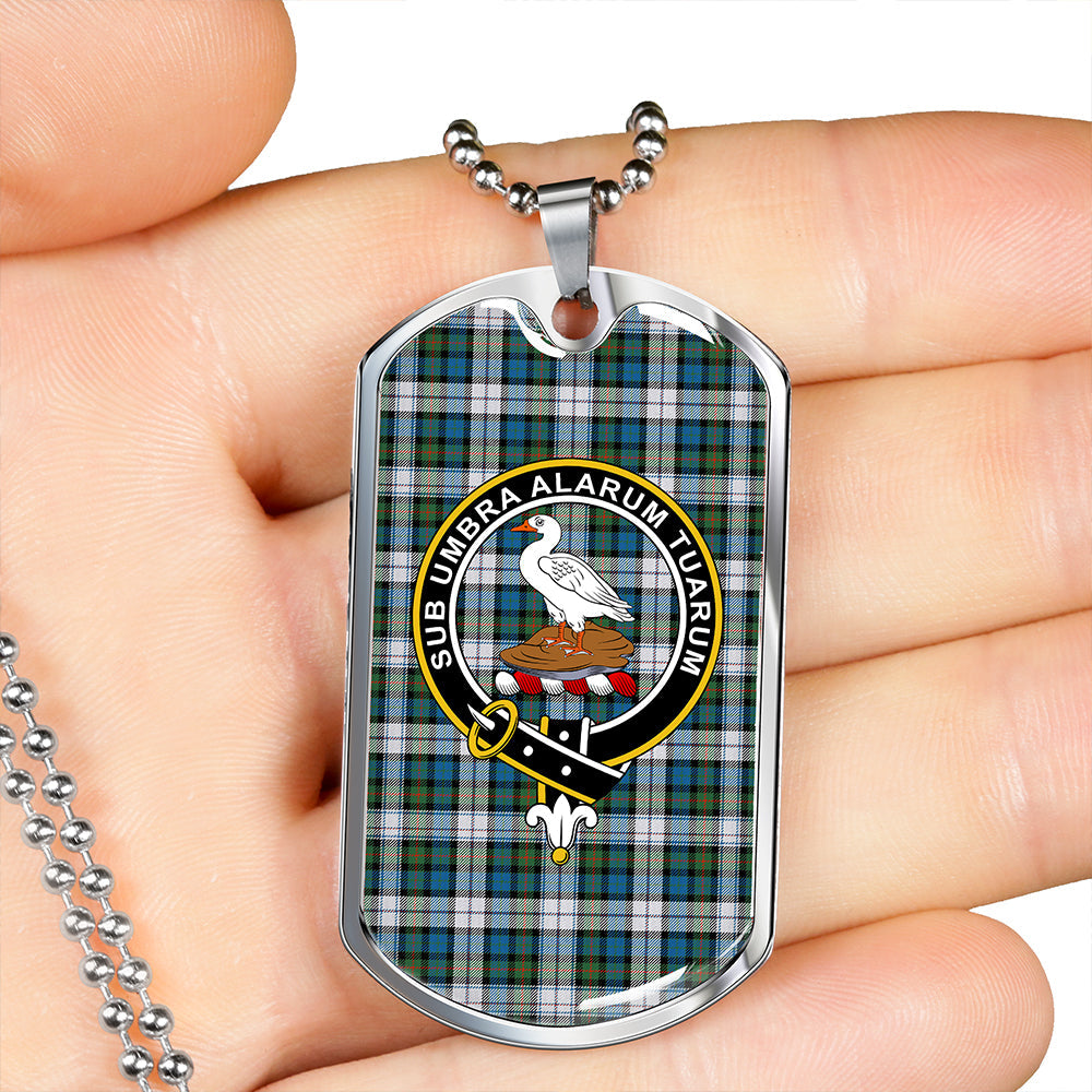 Lauder Dress Ancient Clan Badge Classic Tartan Dog Tag Necklace