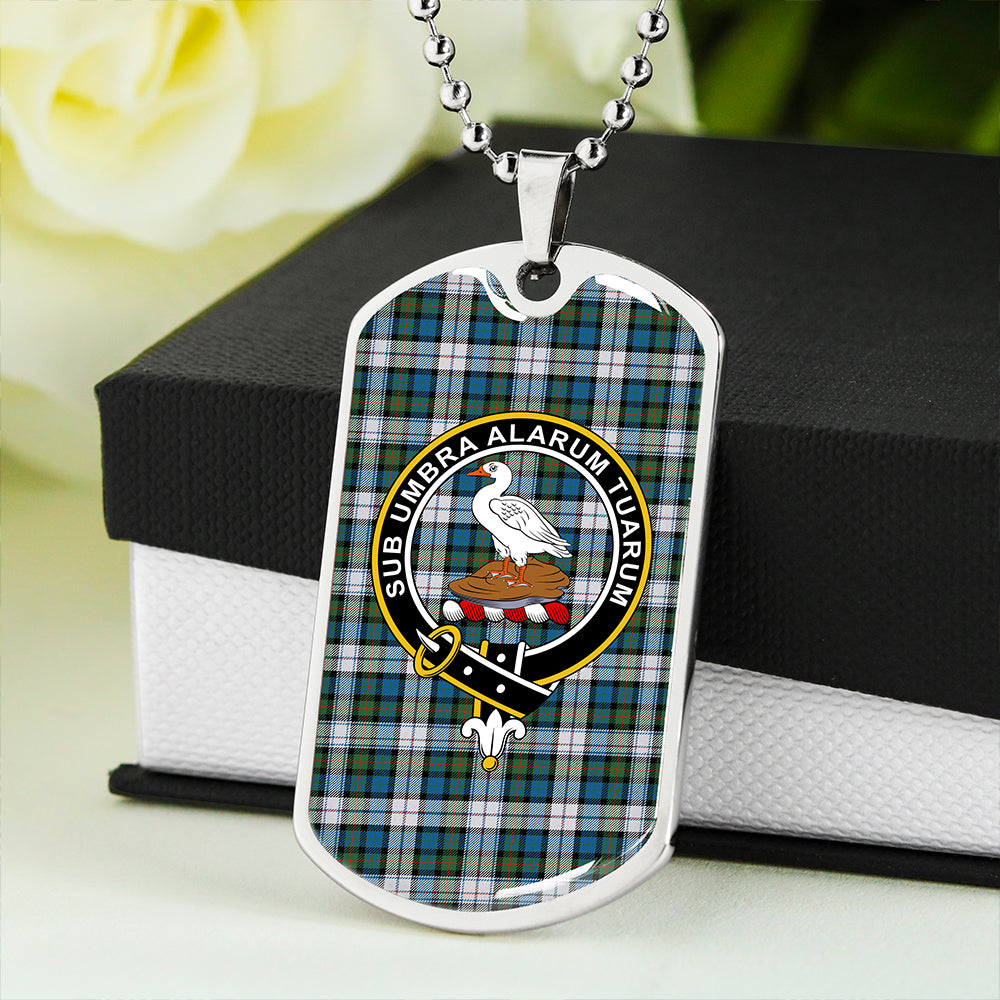 Lauder Dress Ancient Clan Badge Classic Tartan Dog Tag Necklace