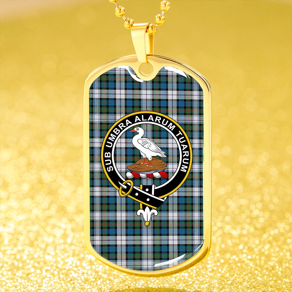 Lauder Dress Ancient Clan Badge Classic Tartan Dog Tag Necklace