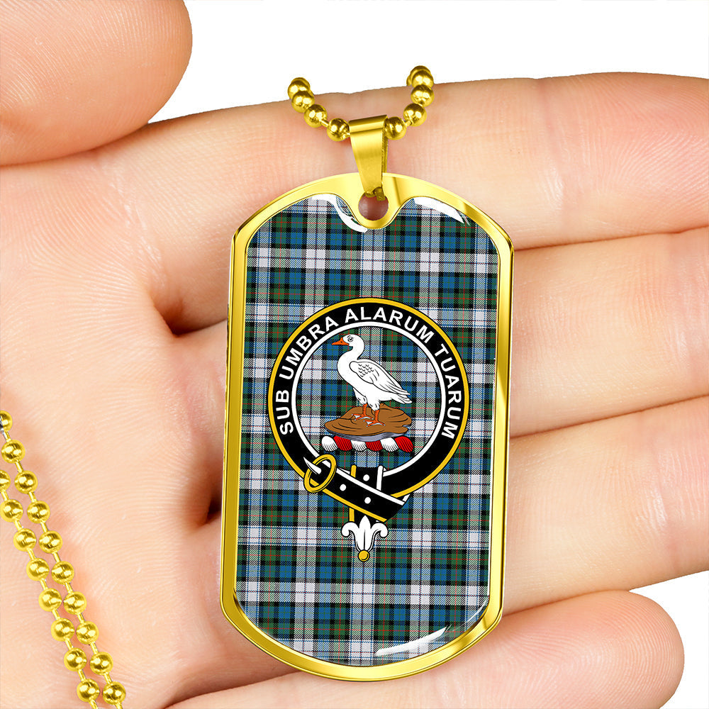 Lauder Dress Ancient Clan Badge Classic Tartan Dog Tag Necklace