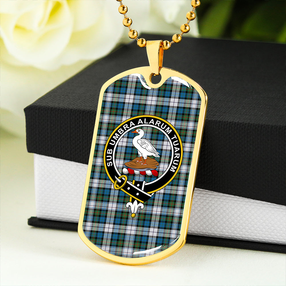 Lauder Dress Ancient Clan Badge Classic Tartan Dog Tag Necklace