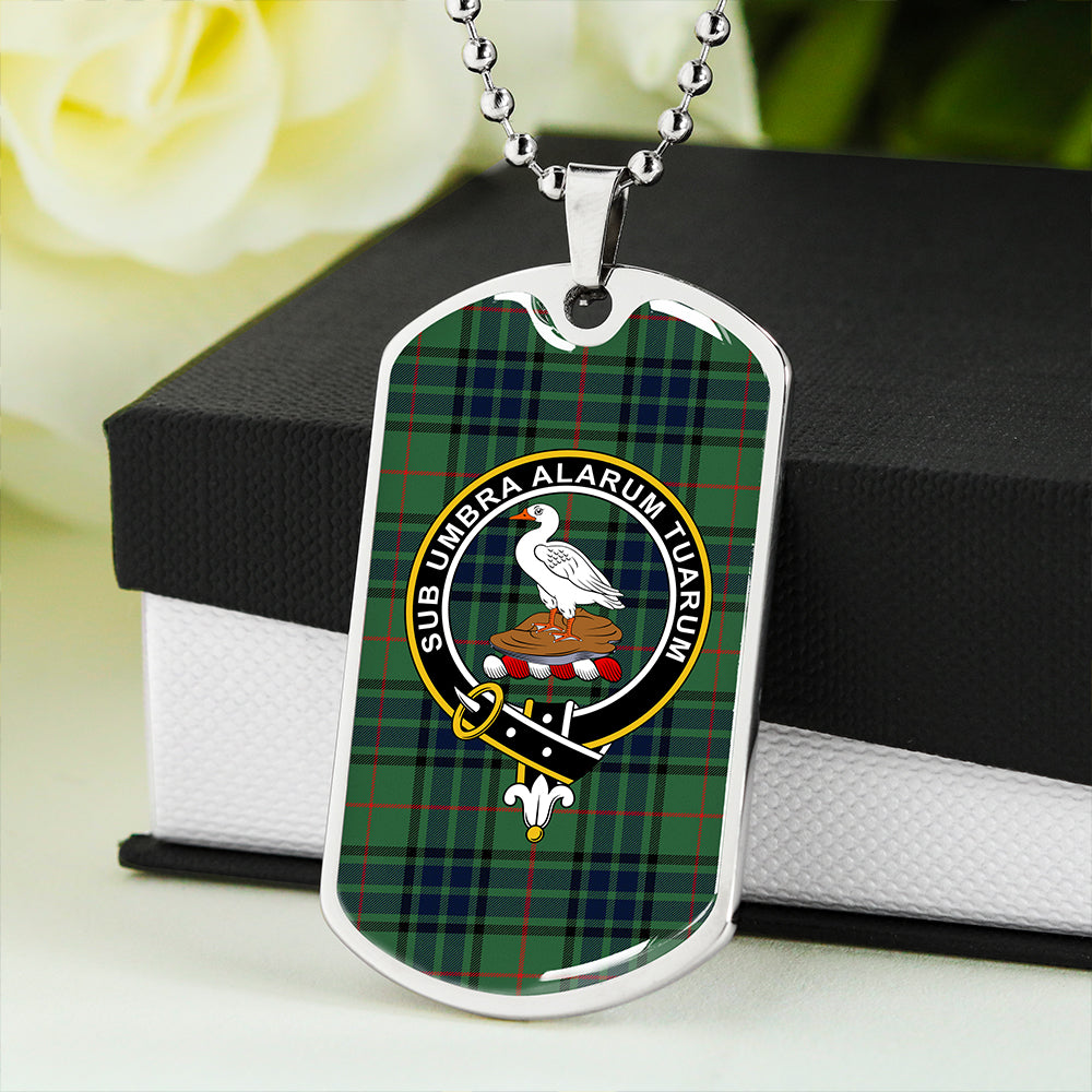 Lauder Modern Clan Badge Classic Tartan Dog Tag Necklace